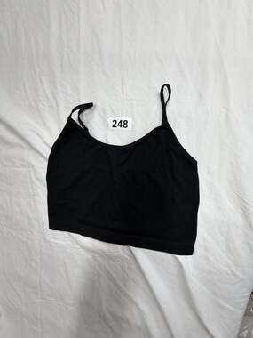 Wild Fable Black Ribbed Seamless V-Neck Adjustable Strap Tank Top Size M